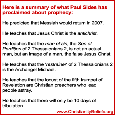 Rav Shaul, Paul Sides, false prophet