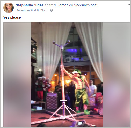 Stephanie Sides Male Christmas Pole Dancer